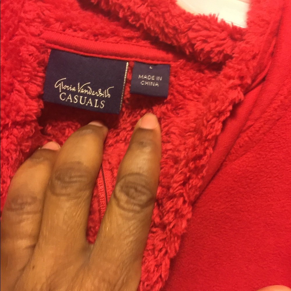 Red vest warm and fuzzy